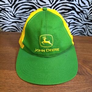 0725 Thrifted Vintage Rare John Deere Trucker Snapback Hat JAS01